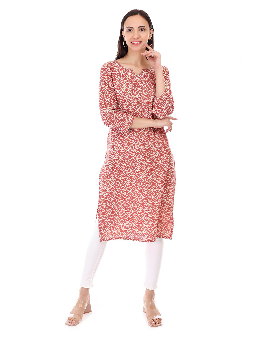 GRIVA Printed Cotton Straight Kurta