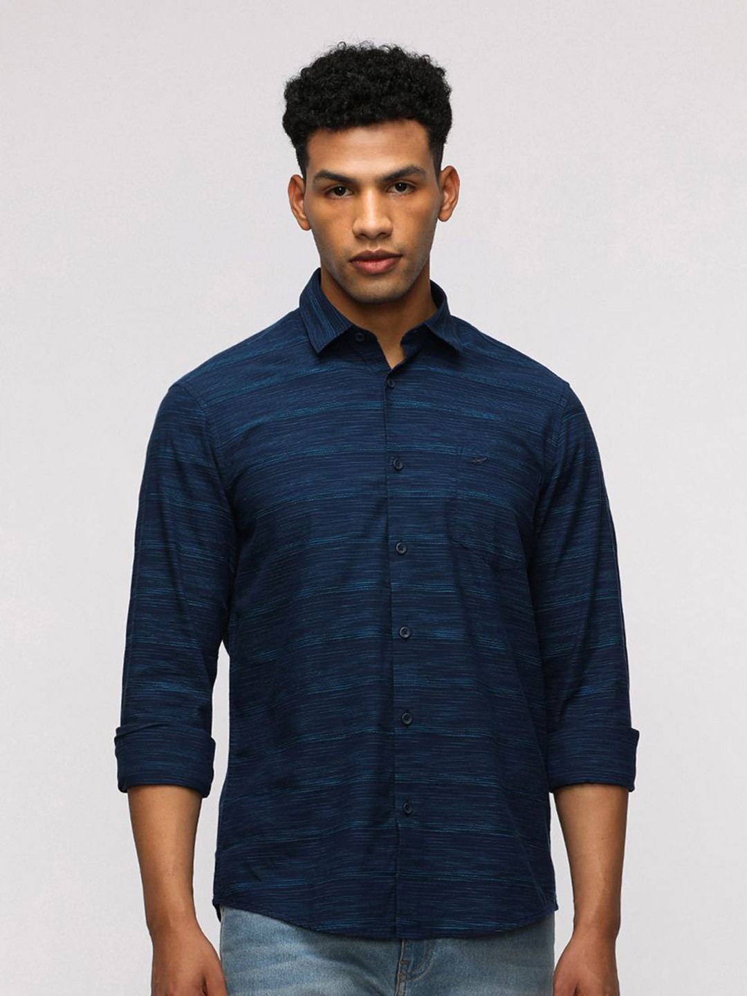 Crocodile Horizontal Stripes Comfort Cotton Casual Shirt