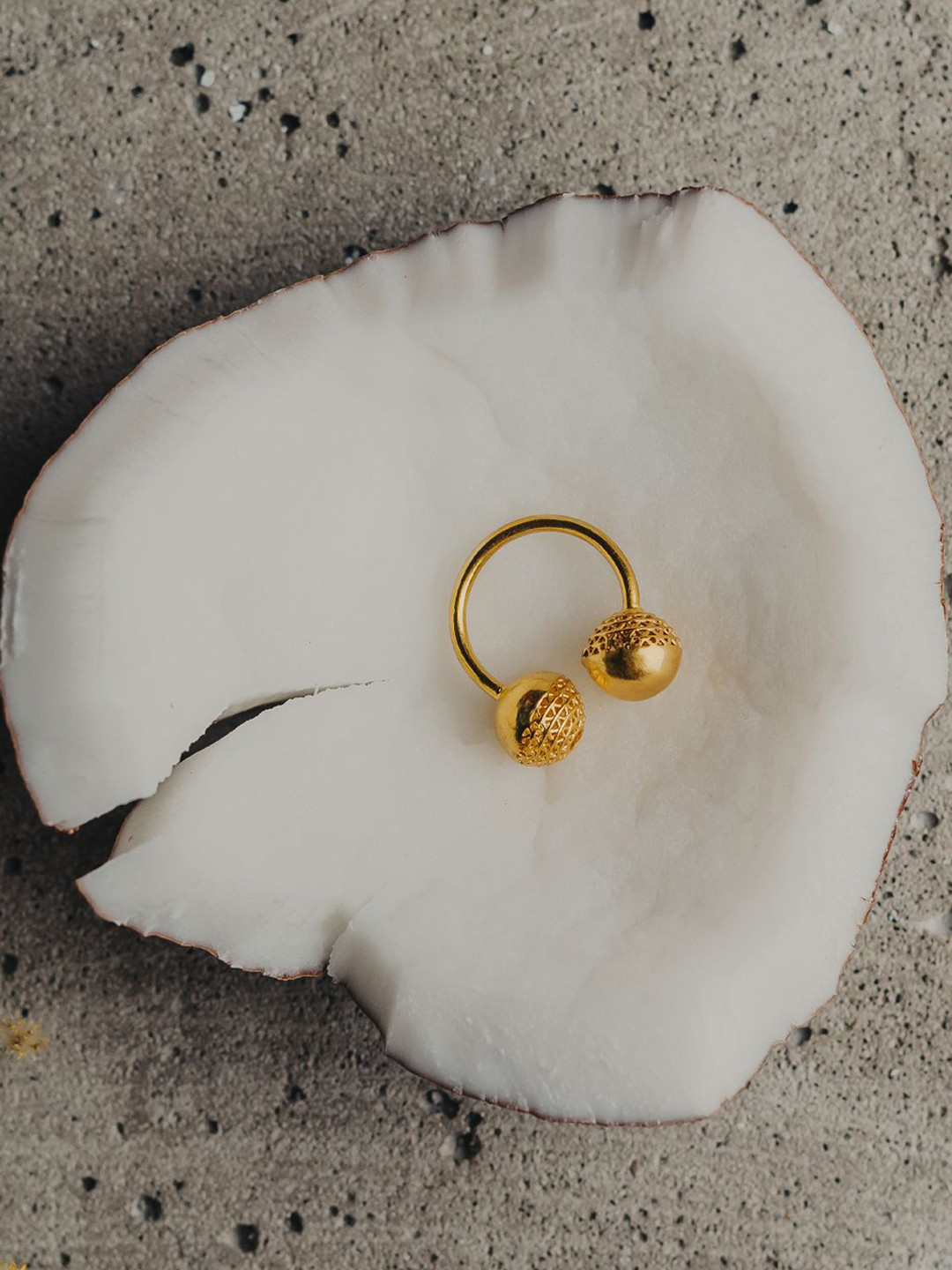 The Slow Studio Gold-Plated Ball Finger Ring