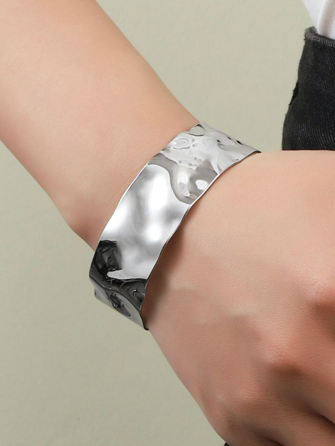 SALTY Stainless Steel Twilight Textured Cuff Bracelet