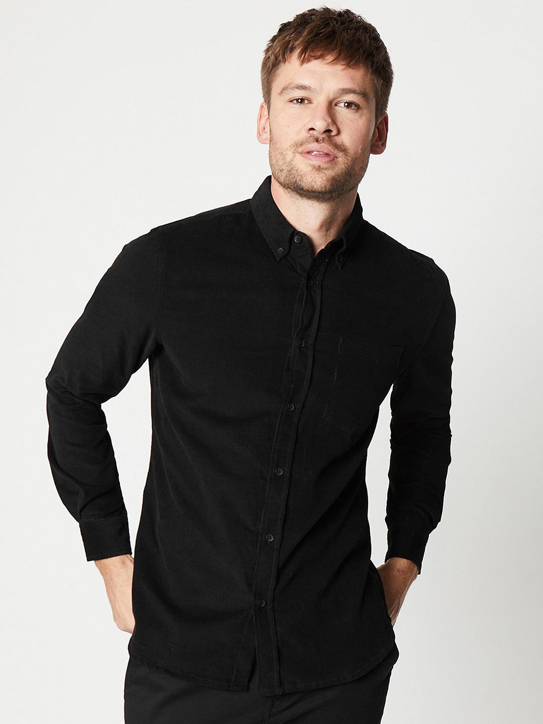 Burton Pure Cotton Button-Down Collar Regular Fit Shirt