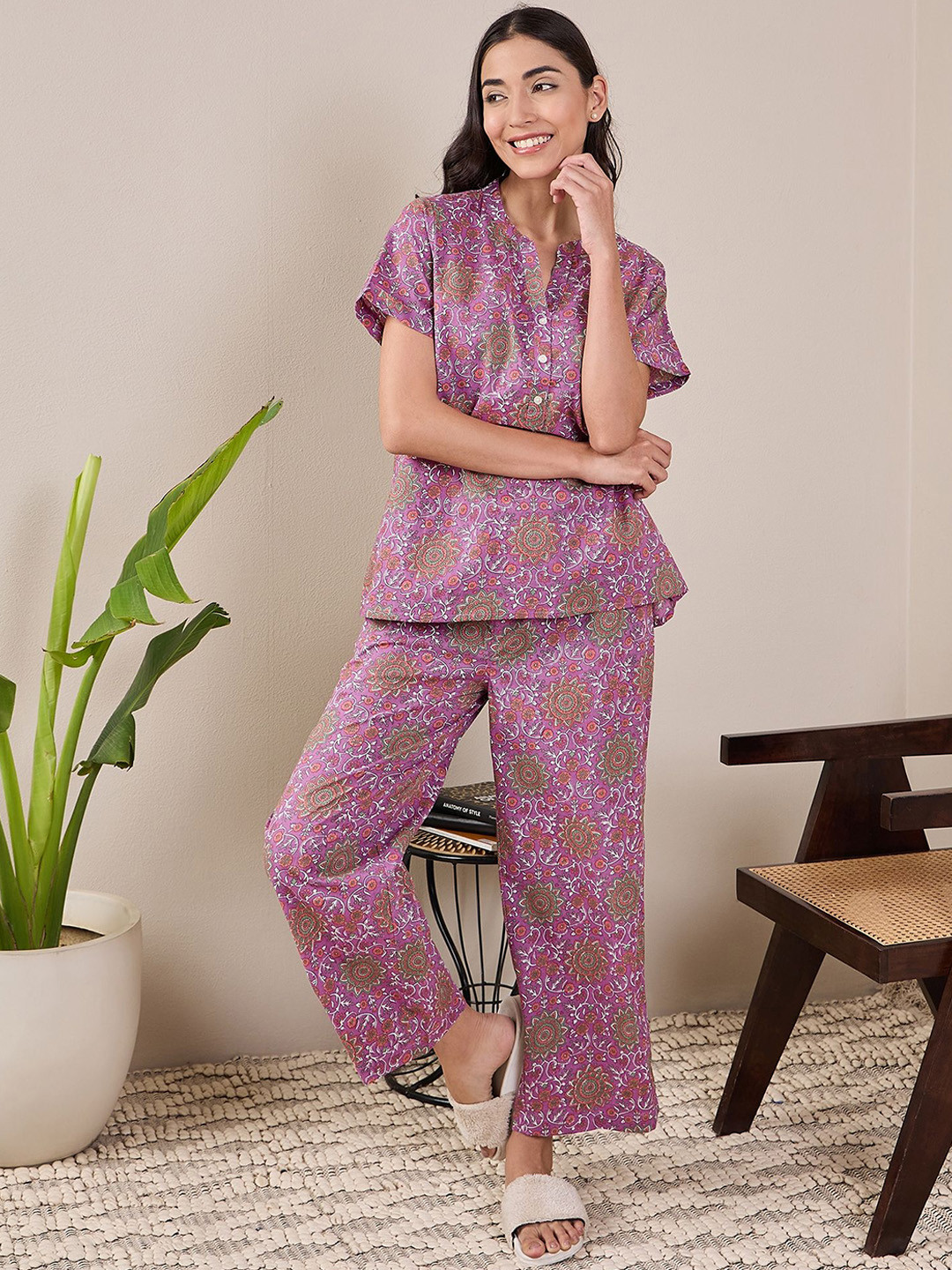 July Floral Print Pyjama Set