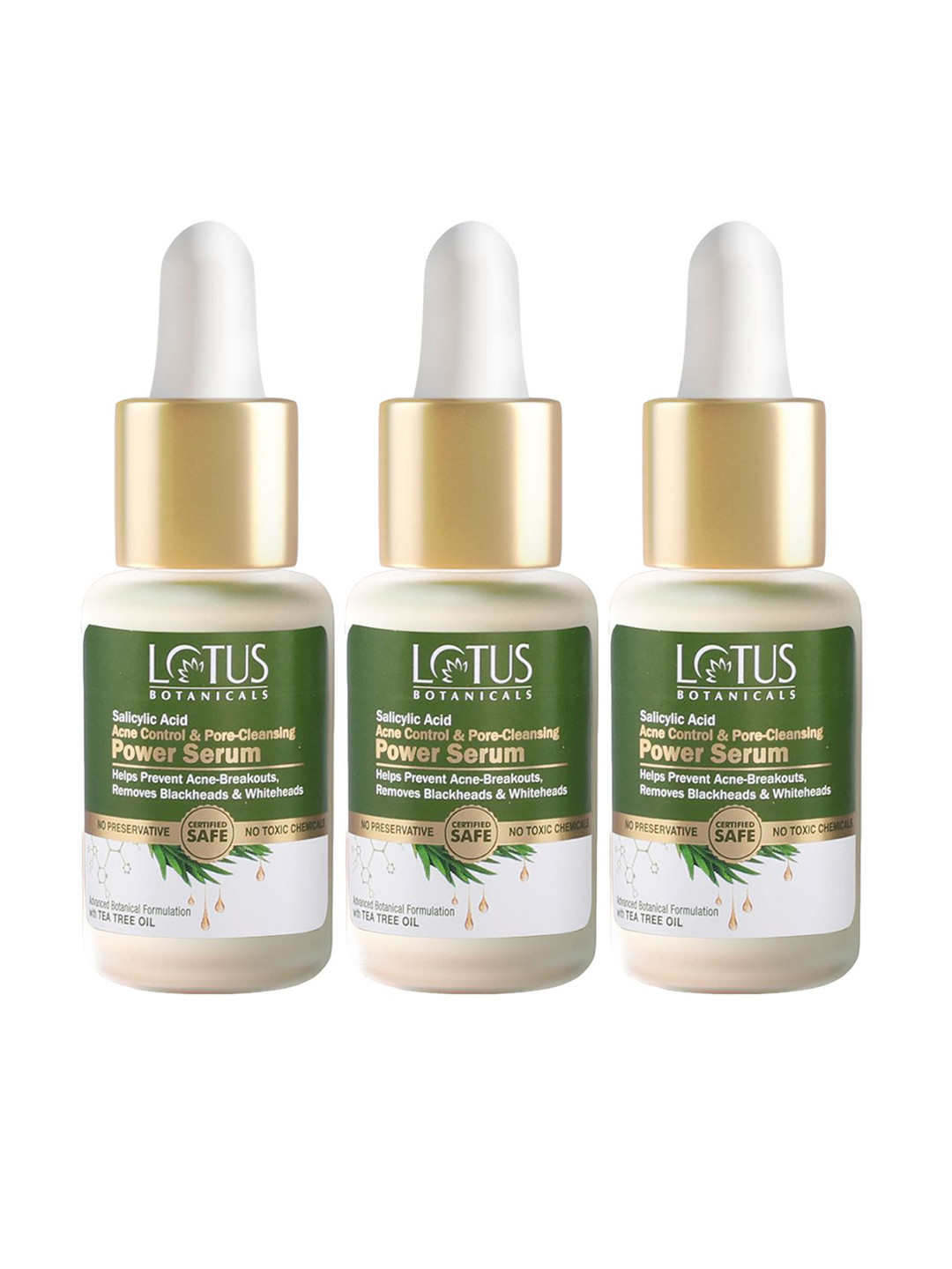 Lotus Botanicals Set Of 3 Acne Control Serum With Salicylic Acid & Tea Tree - 14 ml Each