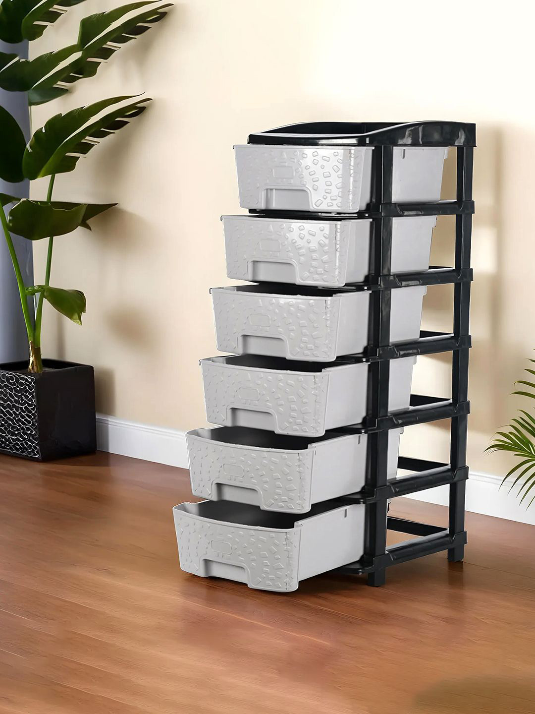 Kuber Industries Black & Grey 6-Layer Multi-Utility Organiser