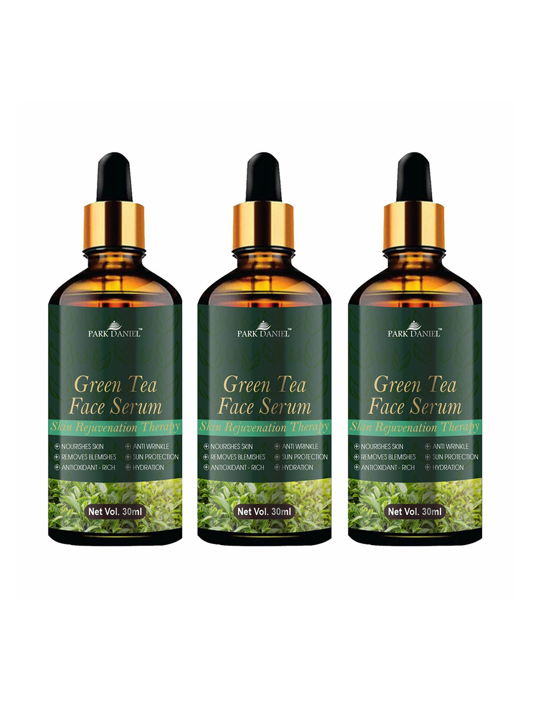 Park Daniel Set of 3 Skin Rejuvenation Therapy Green Tea Face Serum - 30ml Each