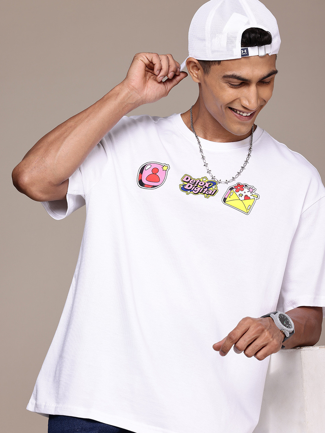 WROGN X NETFLIX Graphic Printed Drop-Shoulder Sleeves  Cotton Oversized T-shirt