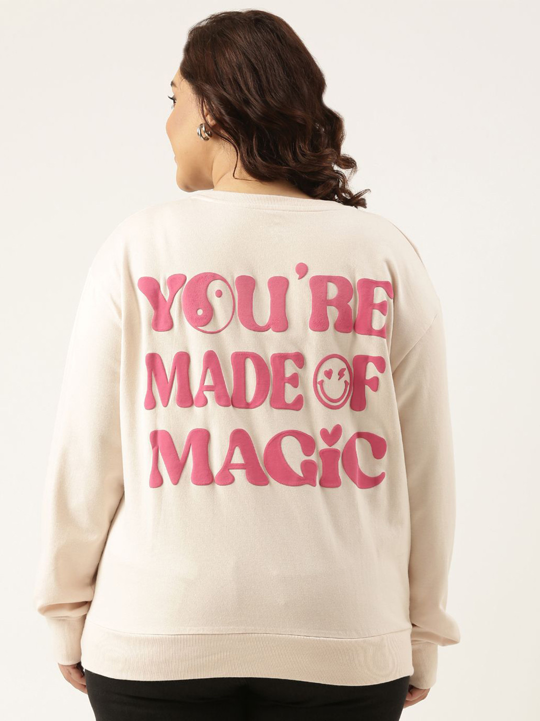 MARCA Bold Women Plus Size Graphic Printed Sweatshirt