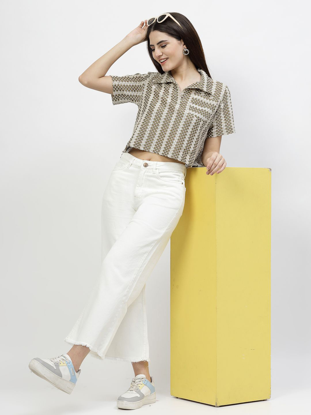 COSMIC TRIO Sheen Cotton Crop Top