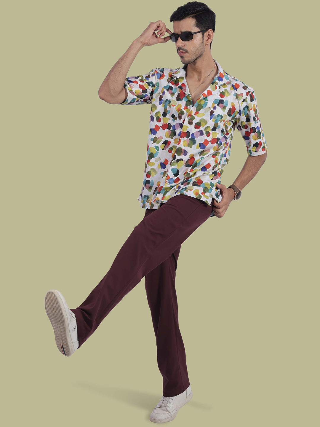 STITCH MONKEY Men Comfort Cuban Collar Conversational Printed Oversized Casual Shirt