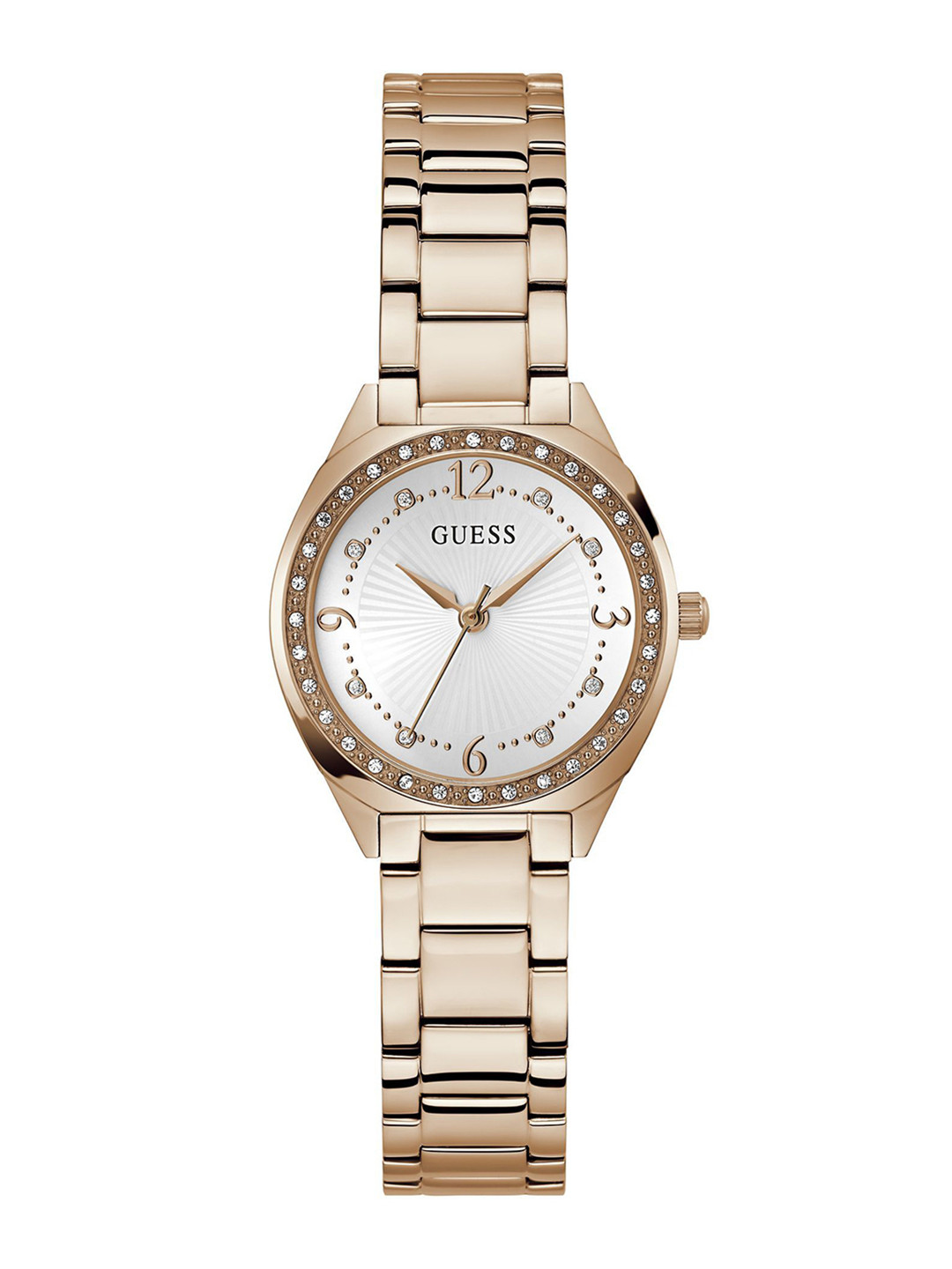 GUESS Women Embellished Dial & Stainless Steel Bracelet Style Straps Analogue Watch GW0767L3