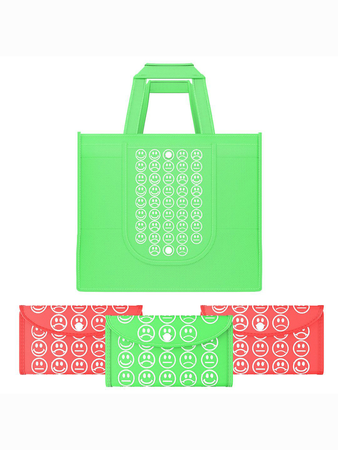 Kuber Industries Set of 4 Printed Shopping Hand Bag