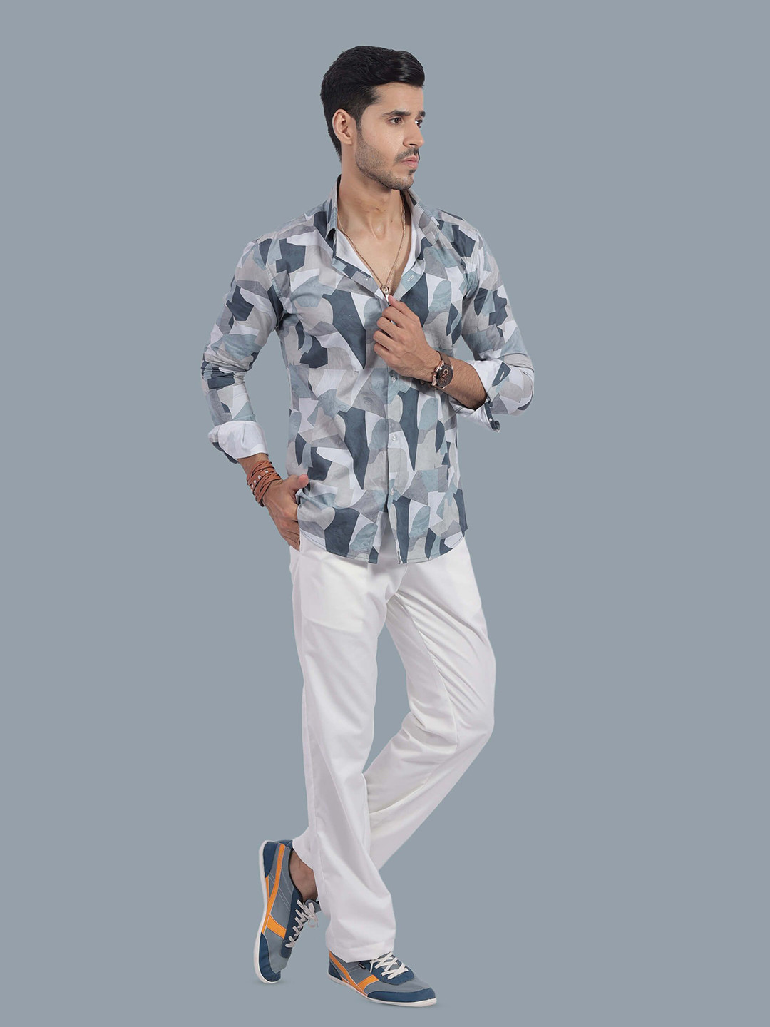 STITCH MONKEY Men Comfort Spread Collar Abstract Printed Casual Shirt