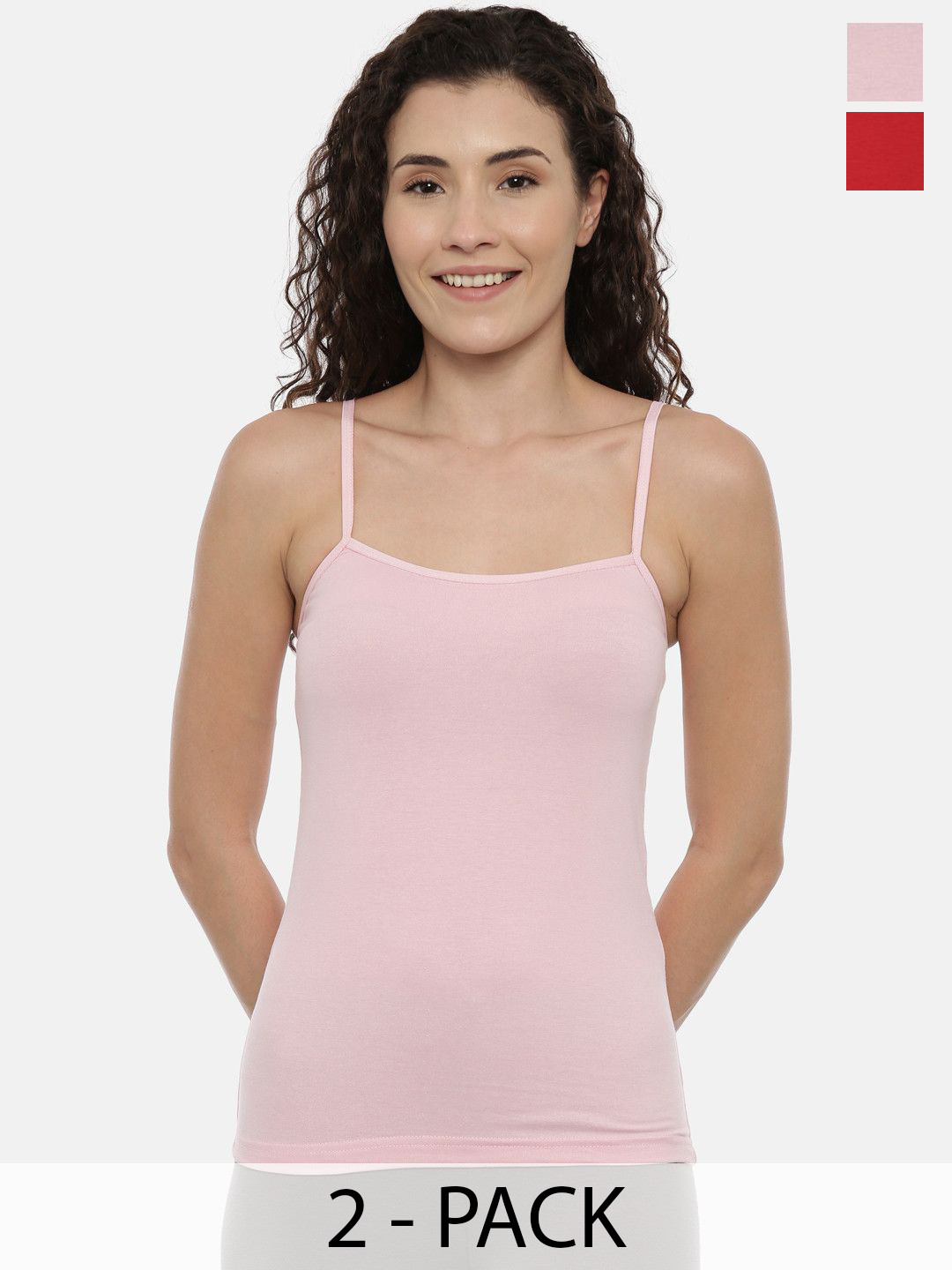 GOLDSTROMS Pack Of 2 Cotton Sleeveless Camisoles-SLP-9001