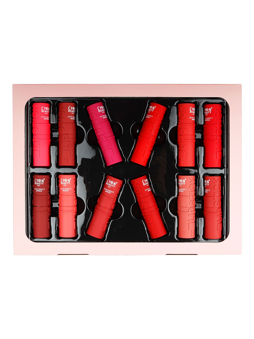 Lyon Beauty USA 12 Trendy Shades Matte Perfect Lipstick-3.5g-L04-D-Mix