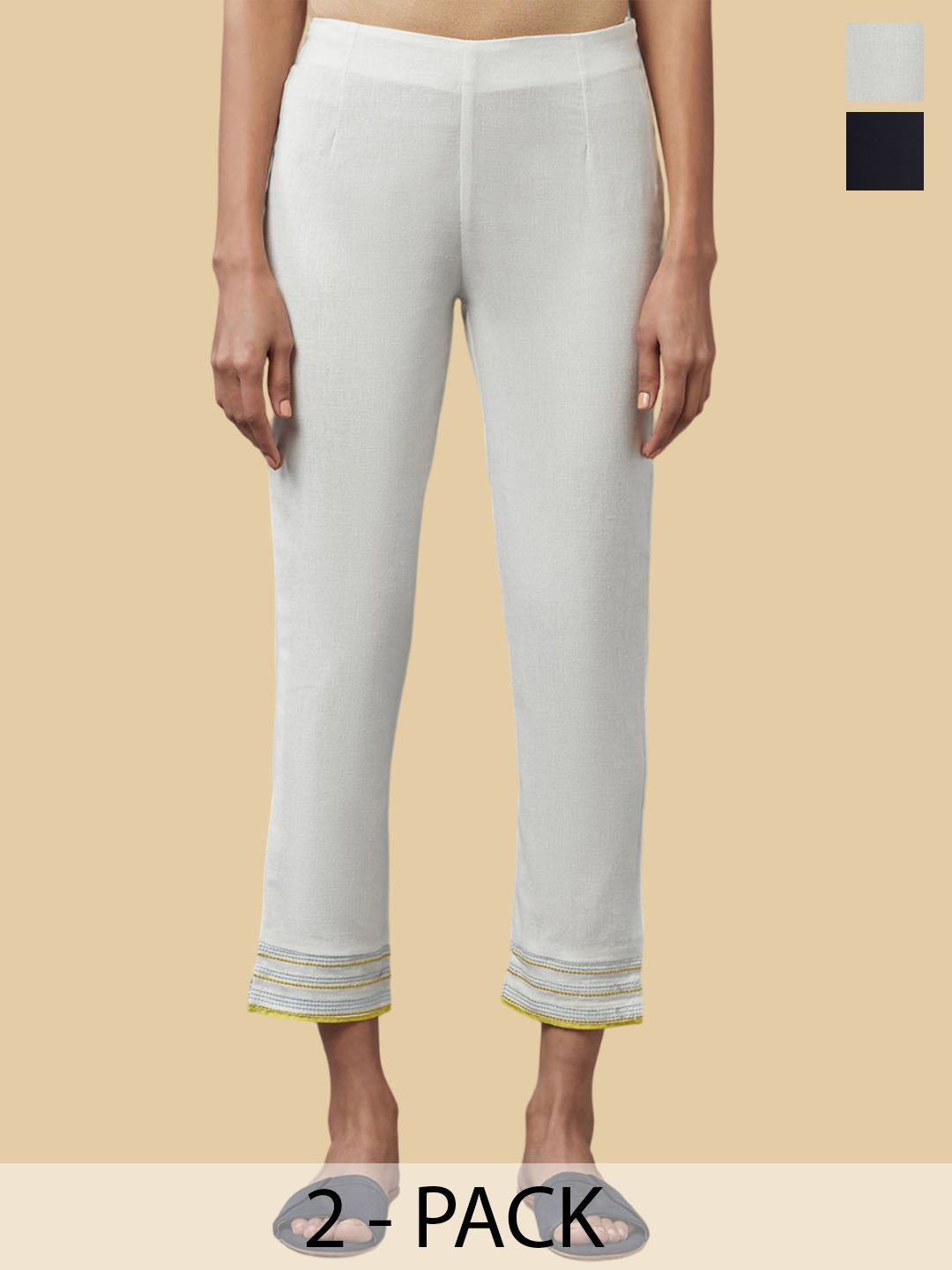 W Women Pack of 2 Regular Fit Trousers