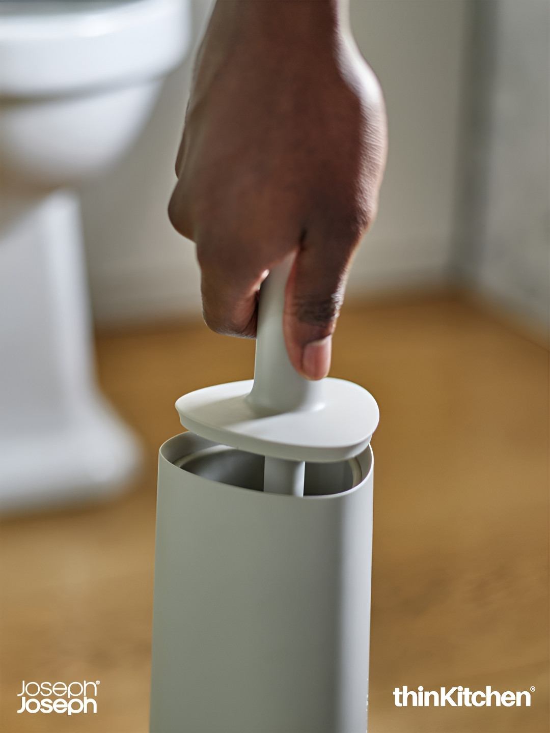 Joseph Joseph Grey Solid Plastic Toilet Brush Holder