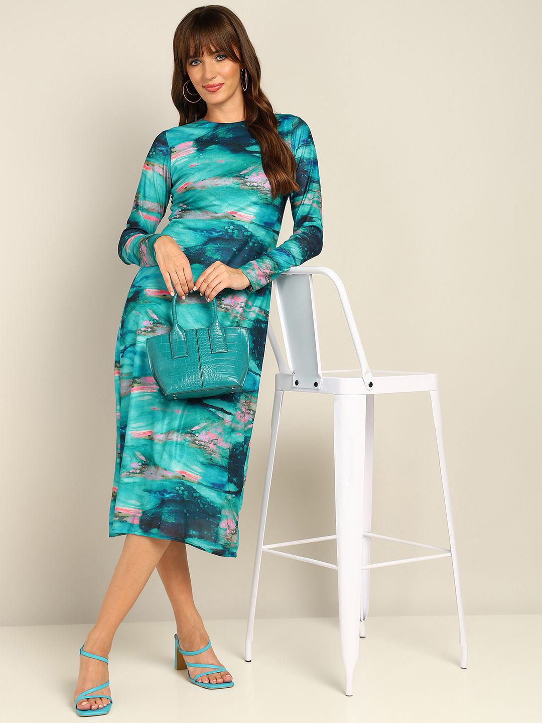 Murcia Print Bodycon Midi Dress