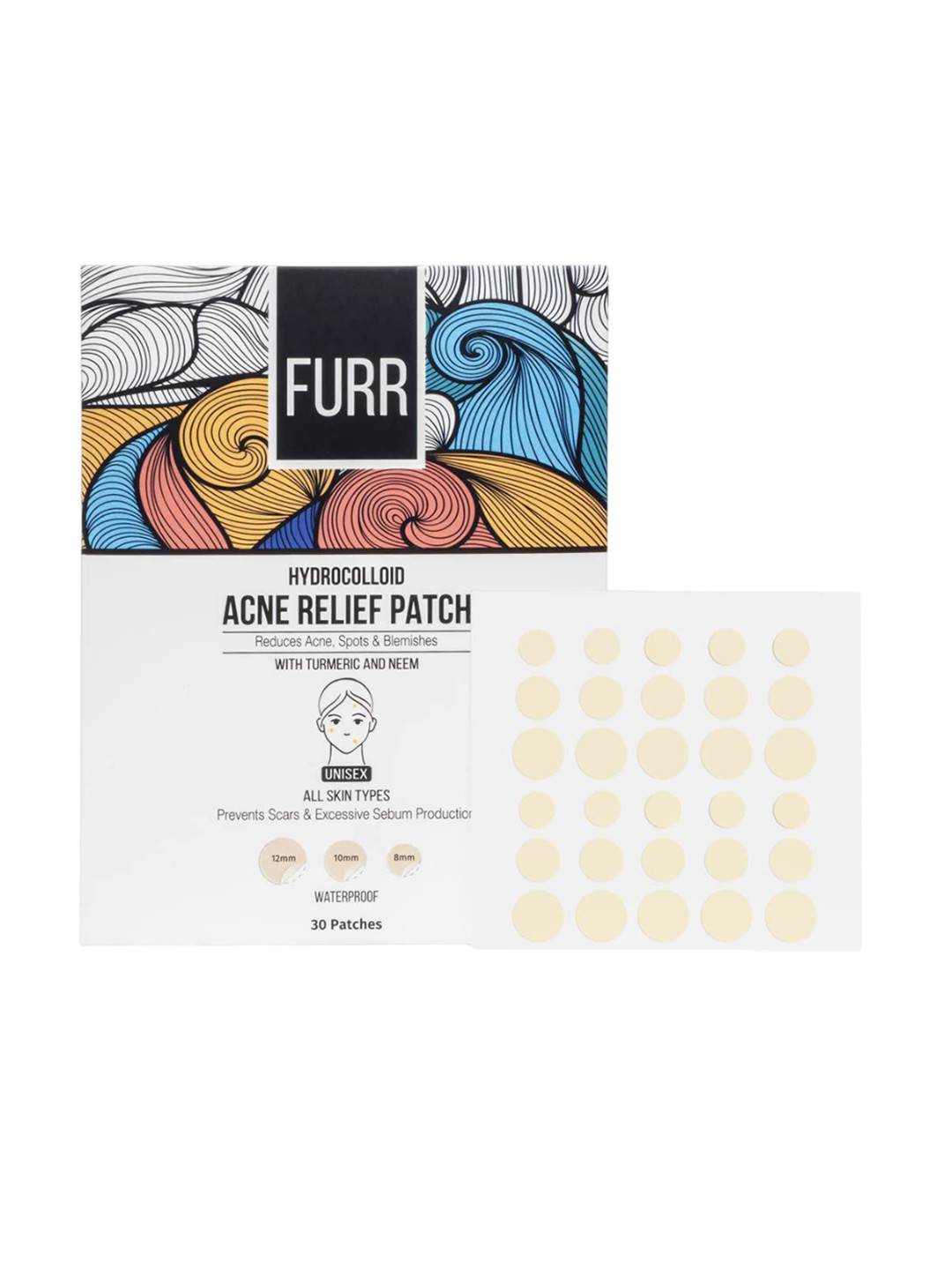 FURR Hydrocolloid Haldi & Neem Acne Relief Patches - 30 Patches