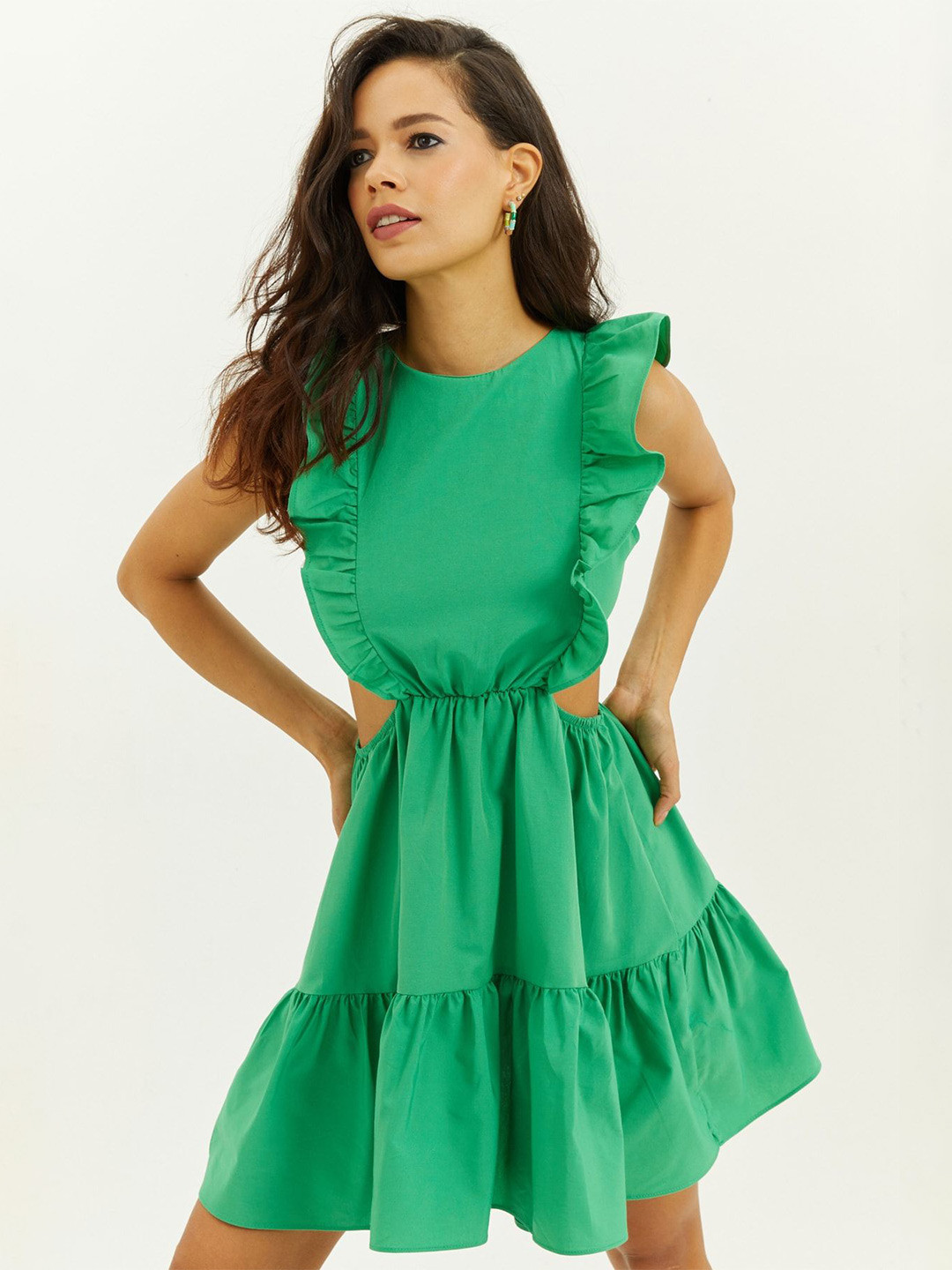 Cool & Sexy Flutter Sleeve Fit & Flare Dress