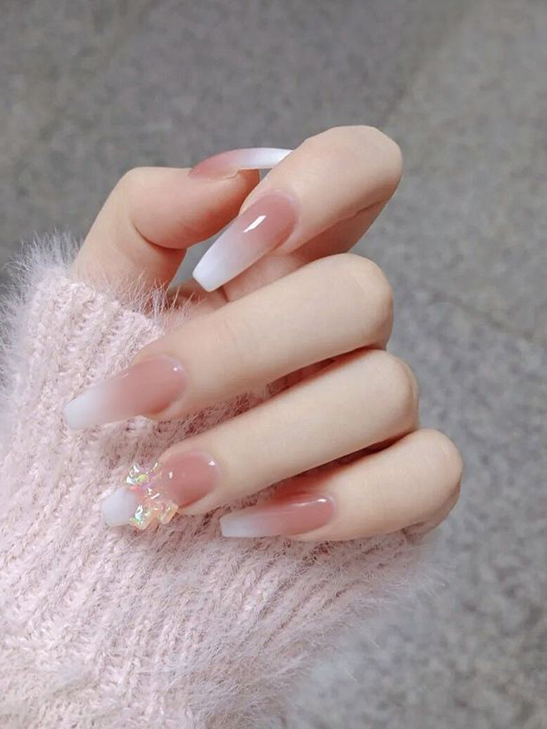 The Pink Truck Set Of 24 Bow Design Artificial Reusable Nails With Glue - Pink