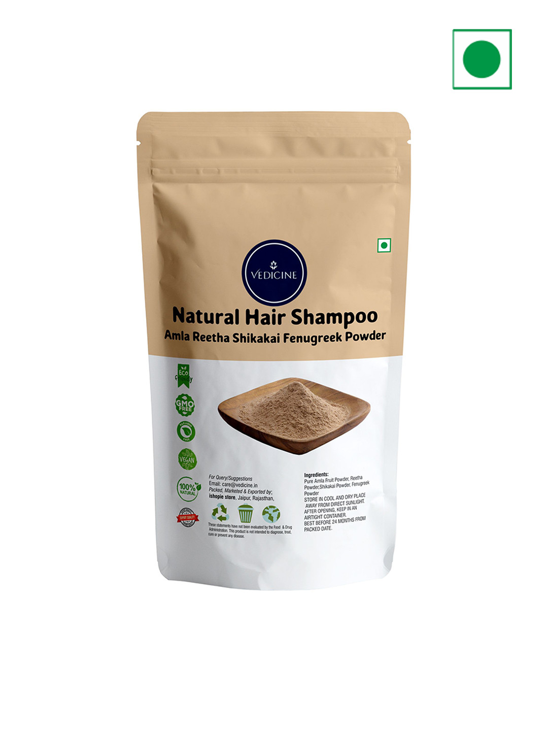 VEDICINE Herbal Hair Shampoo Powder For Hair Care - 100 g