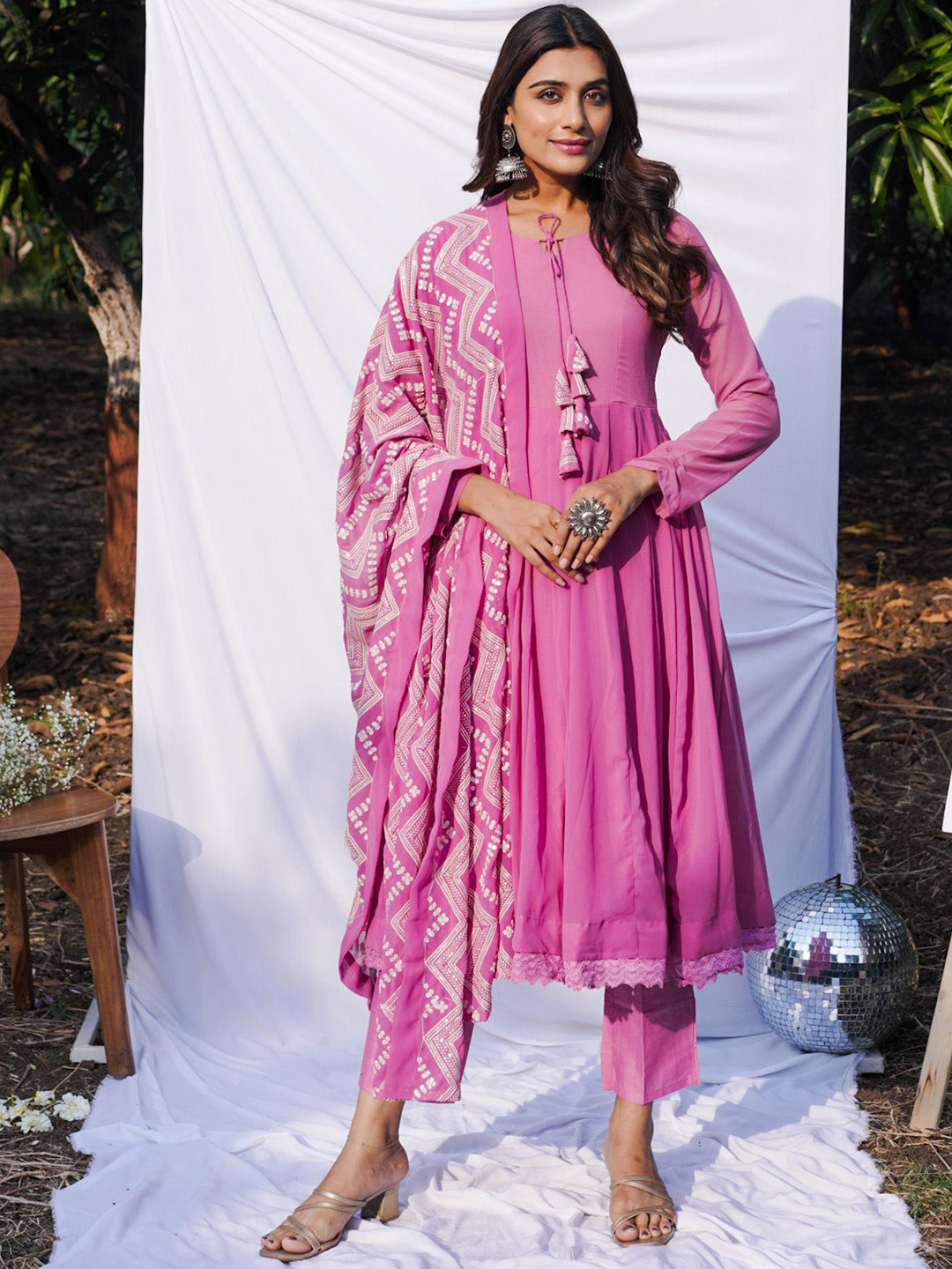 Emaira A-Line Kurta with Trousers & Dupatta