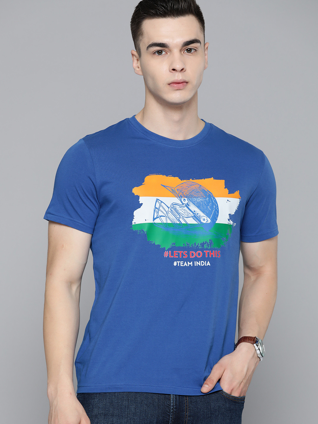 Indian Terrain Team India Printed Pure Cotton T-shirt