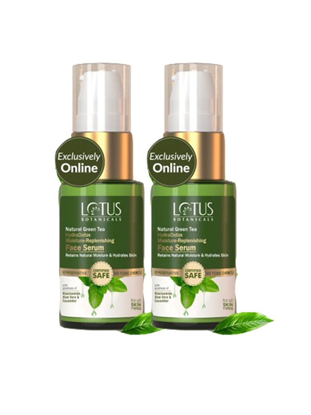 Lotus Botanicals Set Of 2 Natural Green Tea HydraDetox Face Serum - 30 g Each