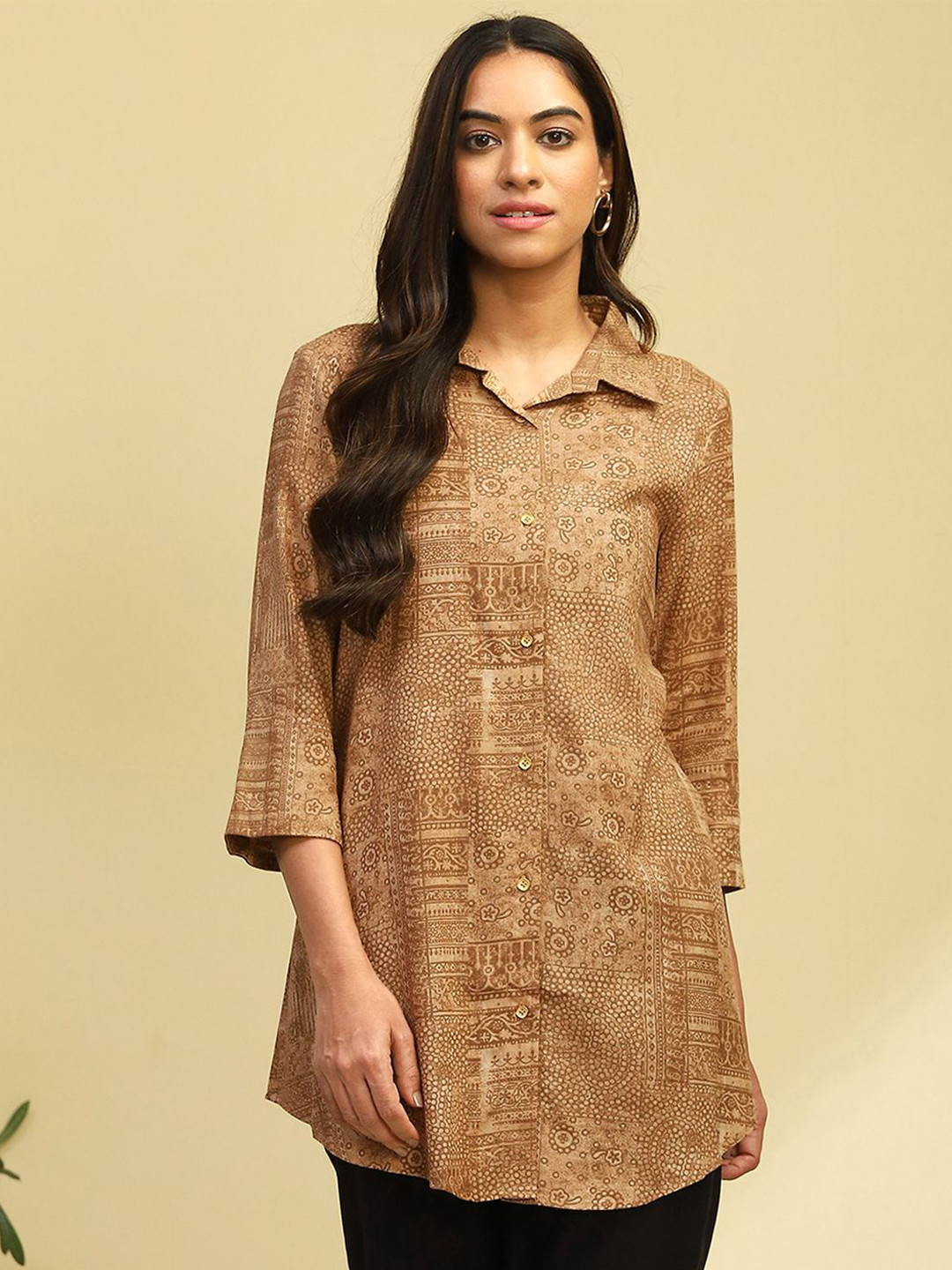 Biba Print Shirt Style Top