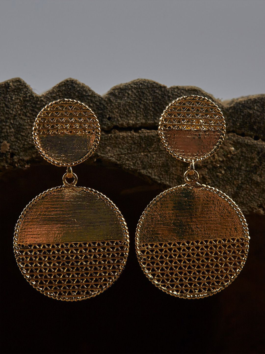 The Slow Studio Gold-Plated Contemporary Drop Earrings
