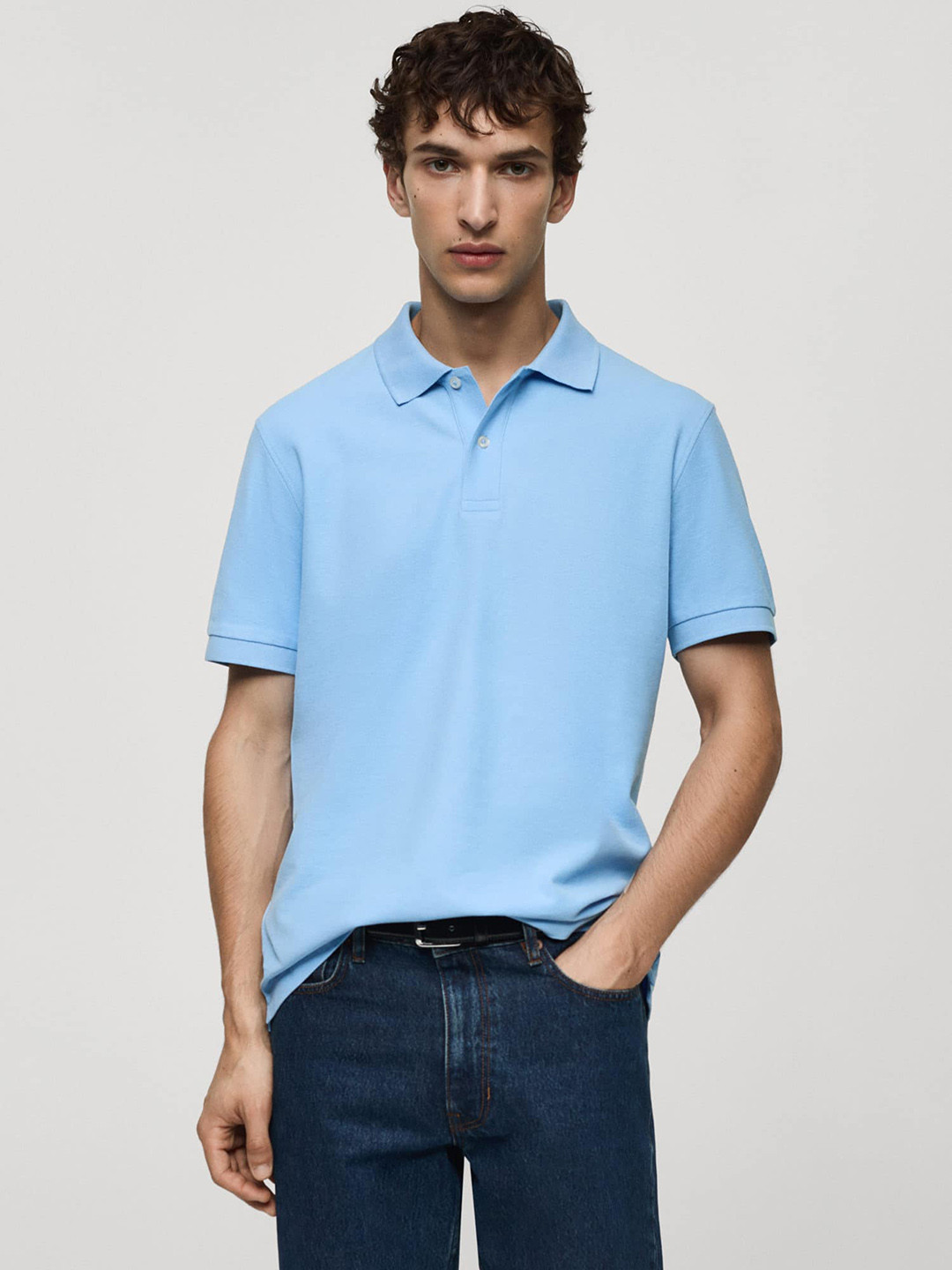 MANGO MAN Pure Cotton Polo T-shirt