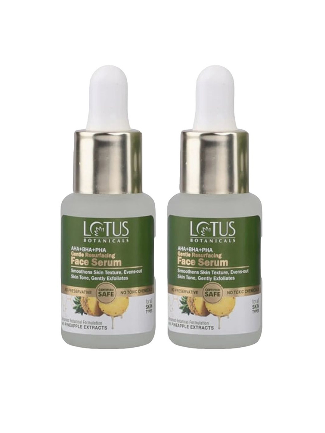 Lotus Botanicals Set Of 2 Pineapple Gentle Resurfacing Face Serum - 14ml Each