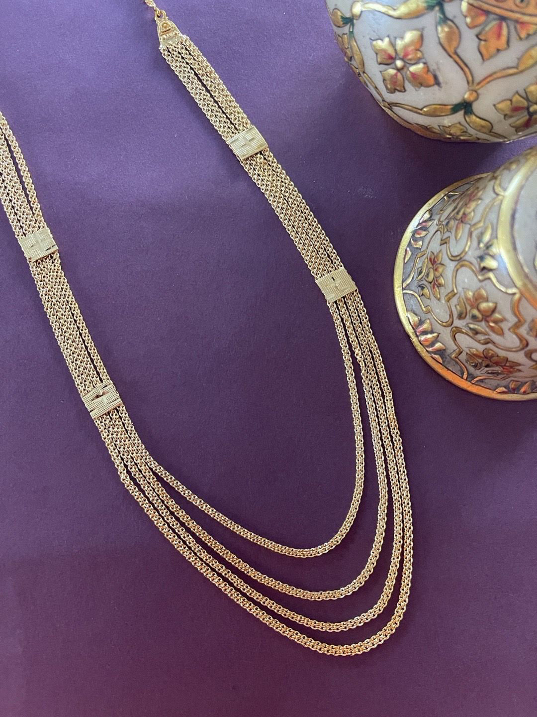 Digital Dress Room Gold-Plated 3 Layers Necklace