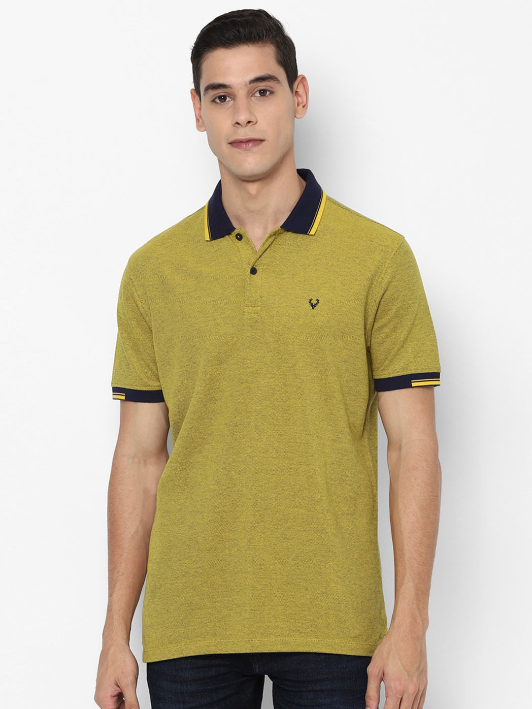 Allen Solly Men Olive Polo Collar T-shirt