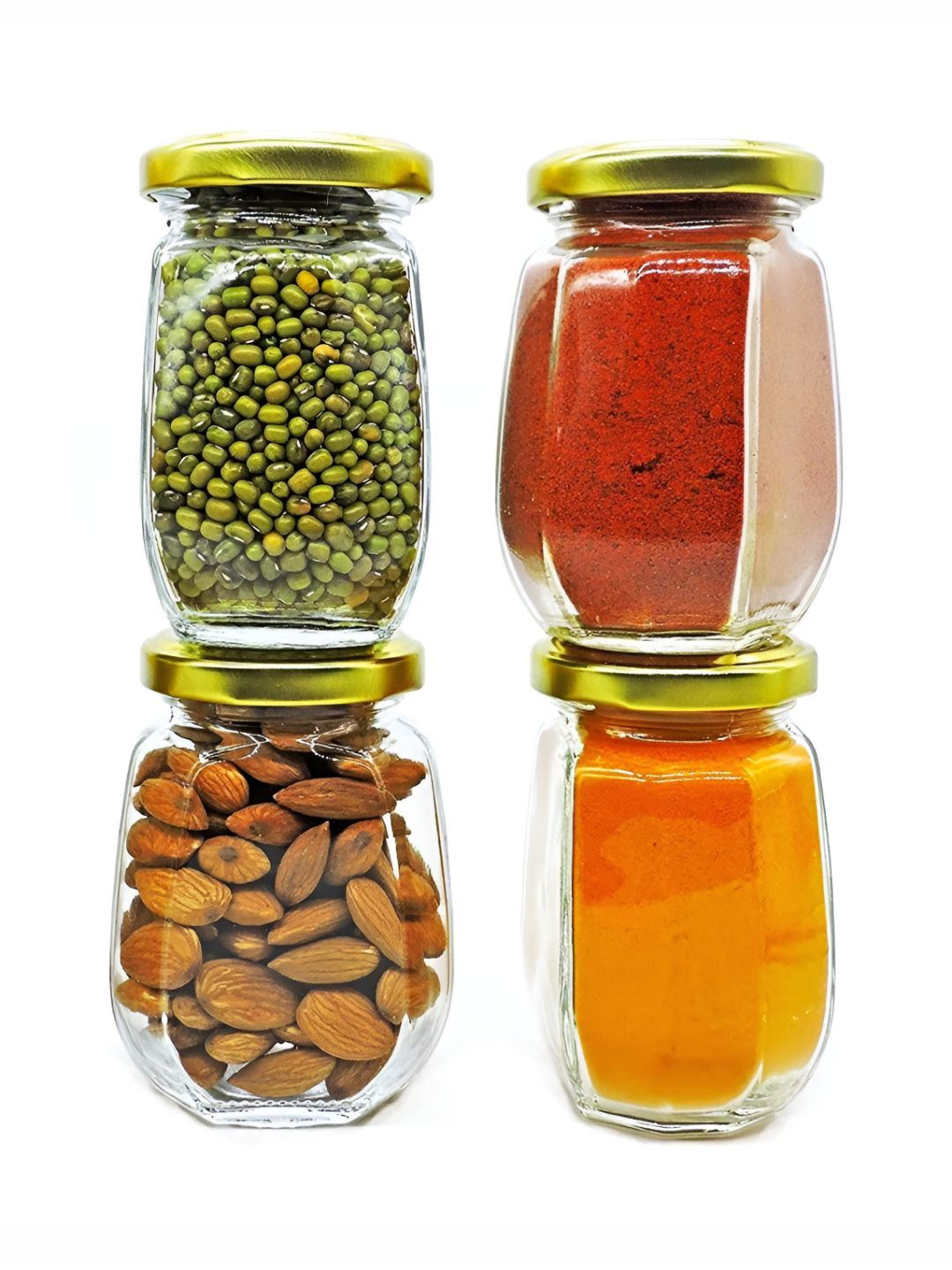 Croco Jar Transparent Glass Dishwasher Safe 4 Piece Screw Top Canister-500ml