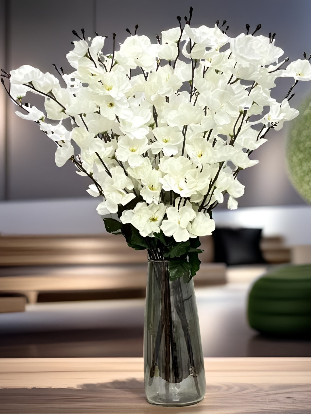 Akaar White 3 Pieces Blossom Aloe Vera Artificial Flower