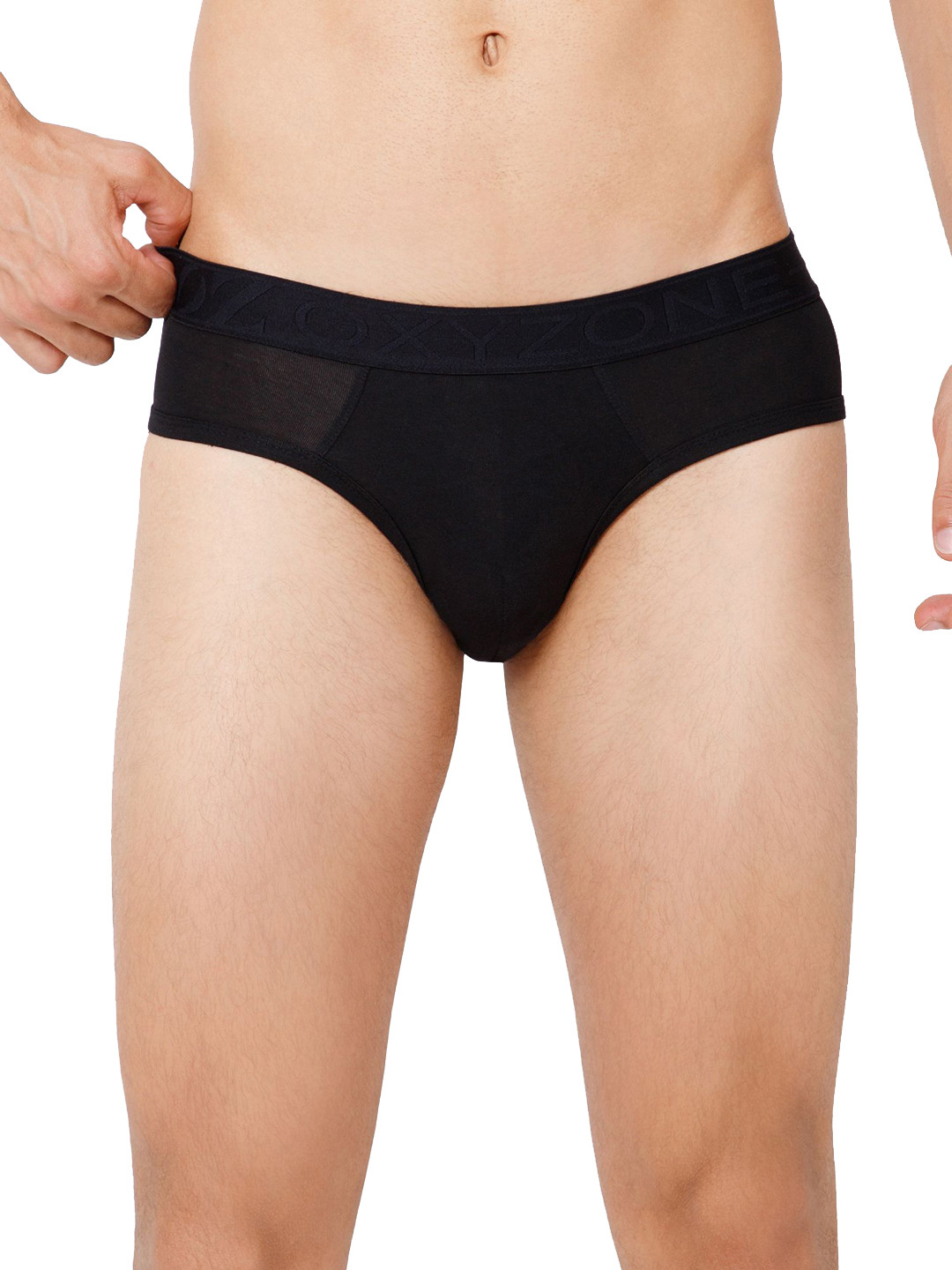 OXYZONE Men Anti-Bacterial Low-Rise Basic Briefs ANDREW _BLACK
