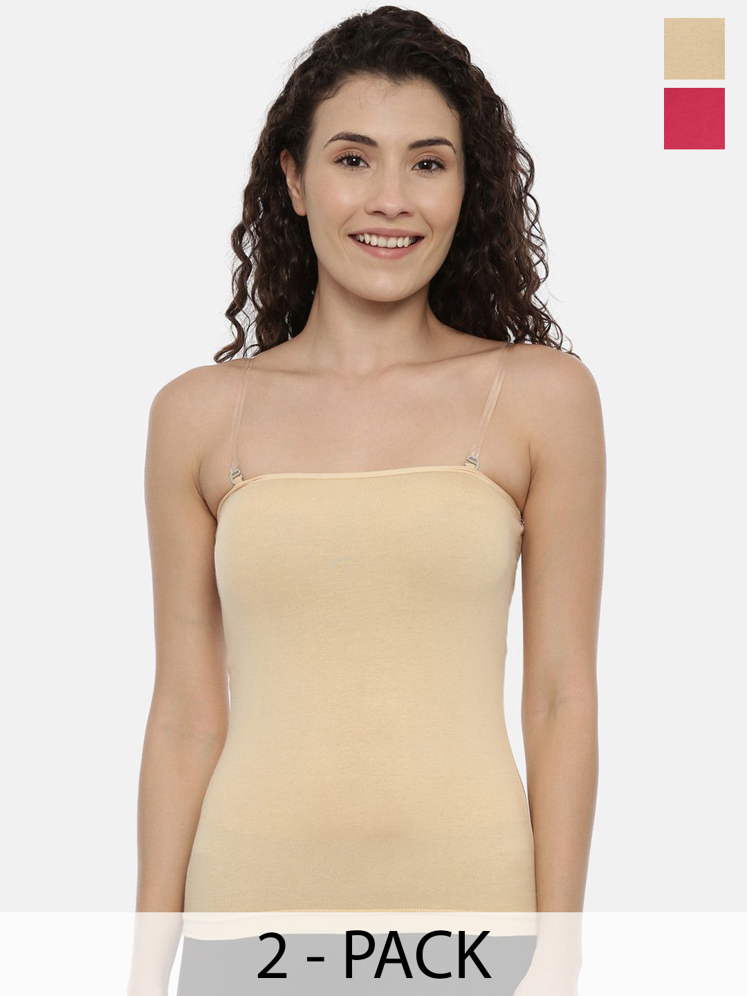 GOLDSTROMS Pack Of 2 Non-Padded Camisoles-SLP-9008-SKN-FCH