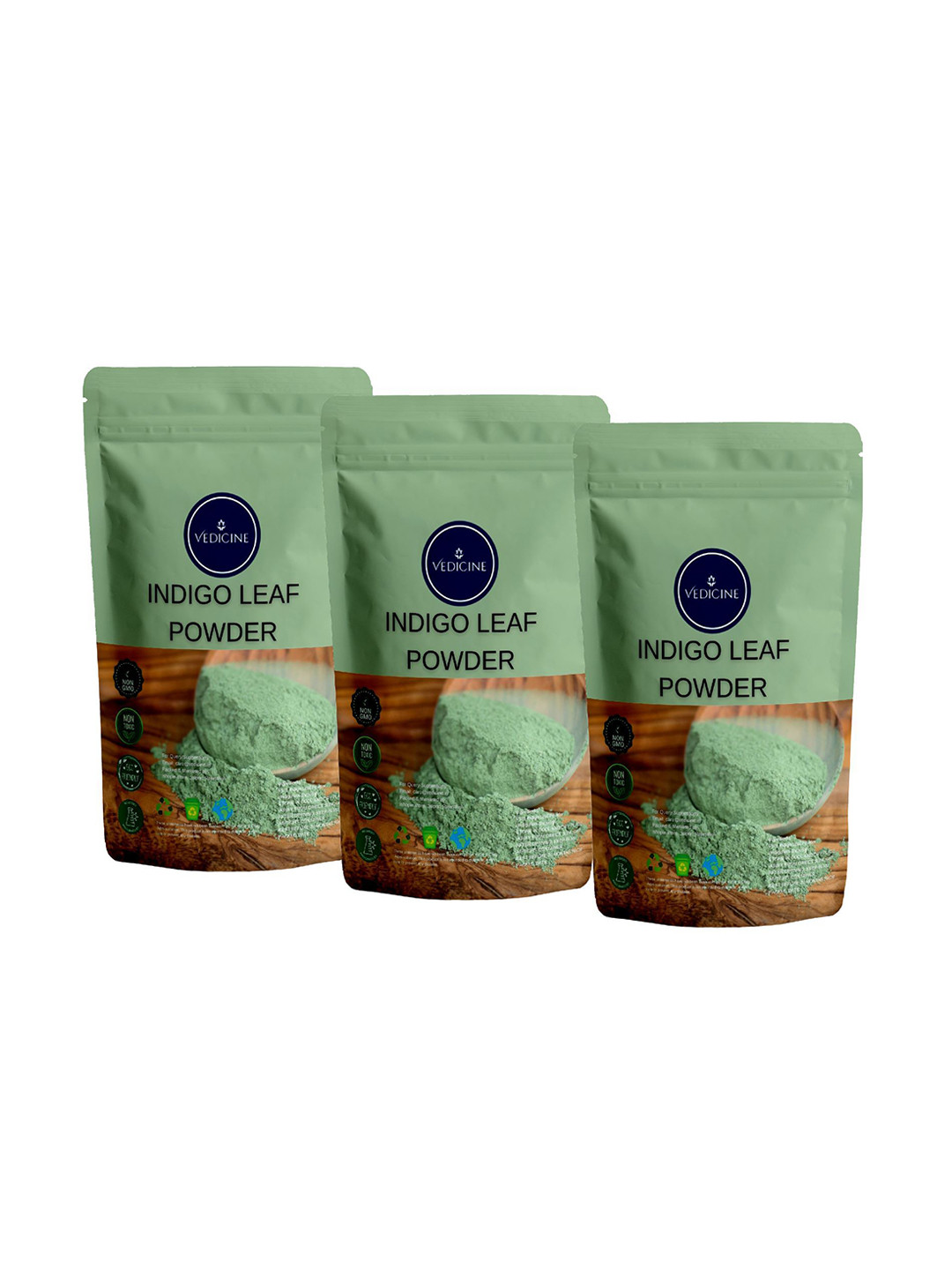 VEDICINE Set Of 3 Indigo Leaf Powder Hair Pack - 100g Each