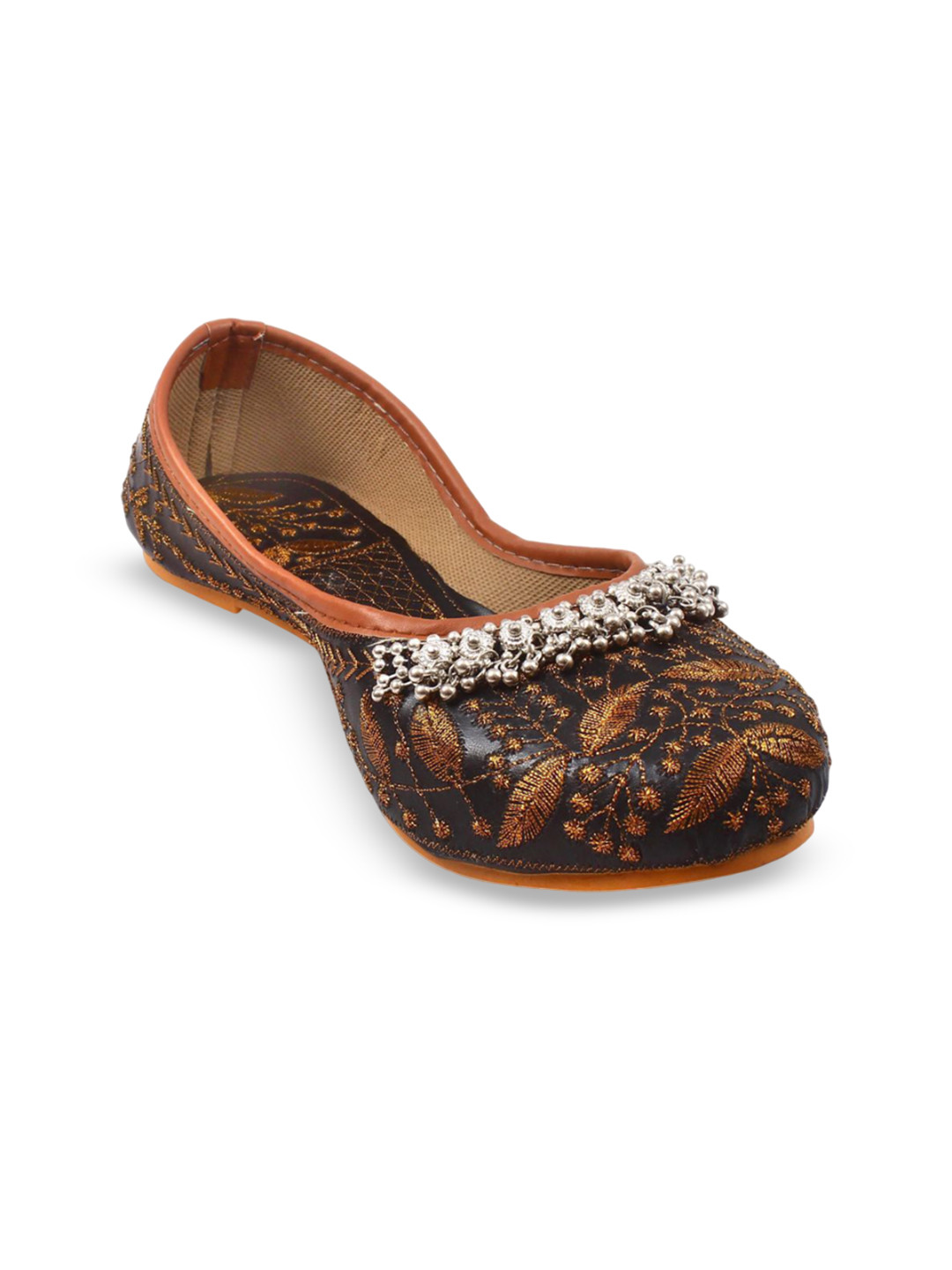 Apratim Women Woven Design Fabric Mojaris