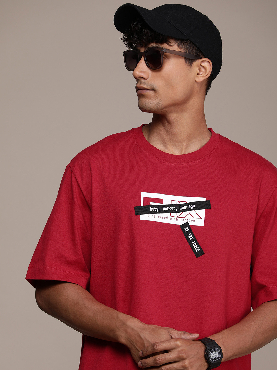 FORCE IX Graphic Printed Oversized Cotton T-shirt