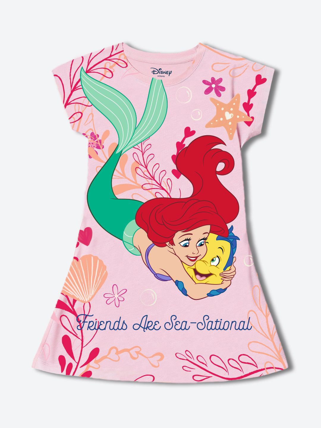 YK Disney Girls Disney Princess Printed A-Line Dress