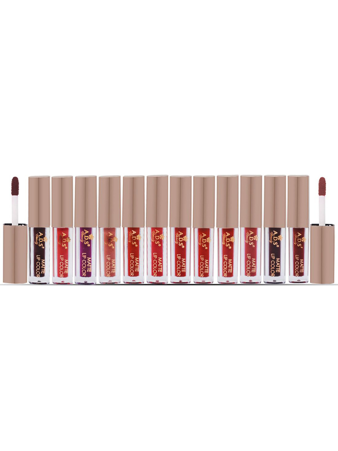 A.D.S Set Of 12 Waterproof Long Lasting Liquid Matte Lipstick- 4.5ml Each- Shade B
