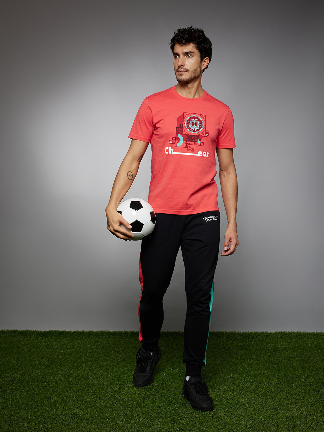 Celio Men Coral Football Collection Printed Cotton T-shirt