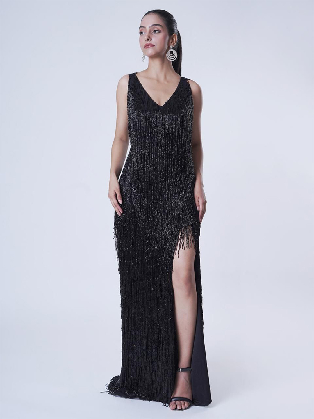 UPGRADE Embellished Net Maxi Dress