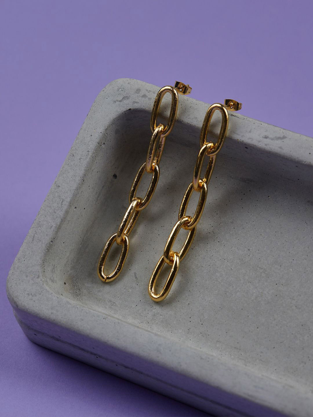 The Slow Studio Gold-Plated Classic Long Drop Earrings