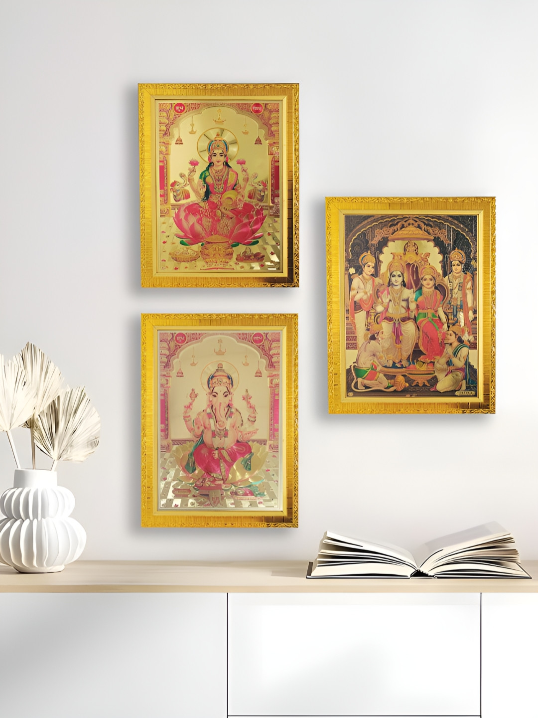 Art Street Synthetic Wood 3 Piece Wall Rectangle Photographs Wall Art -13.3 x 9.8In