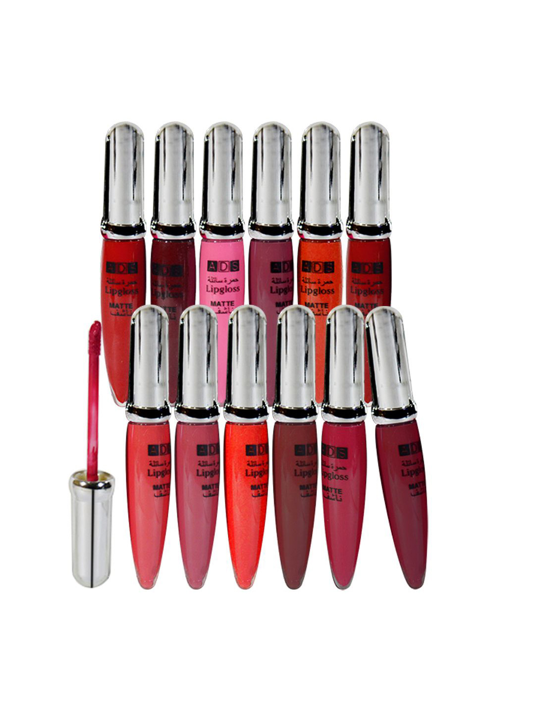 A.D.S Set Of 12 Waterproof  Long Lasting Liquid Matte Lipstick- 10ml Each- Shade C