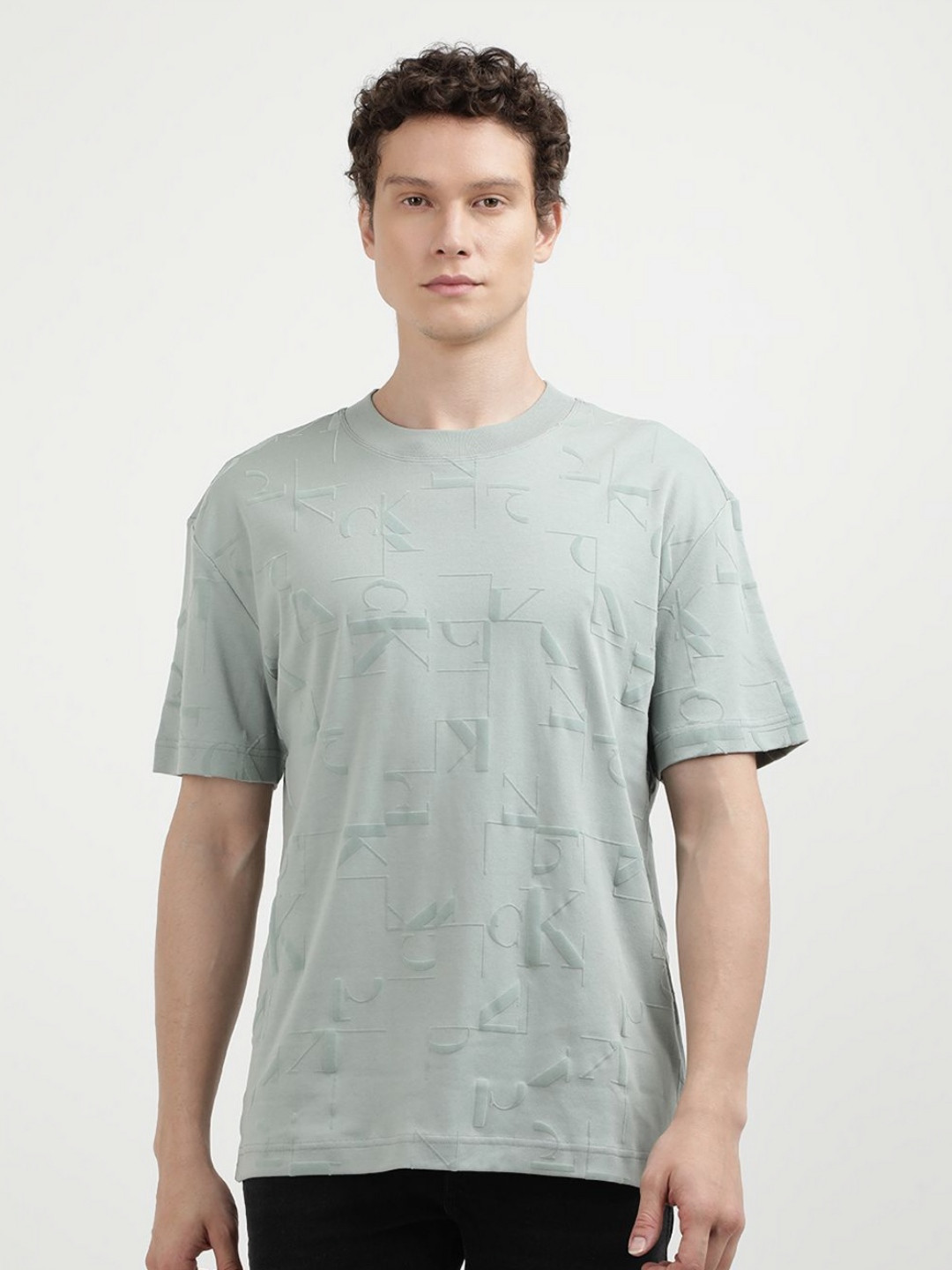 Calvin Klein Jeans Men Typography Printed Round Neck Cotton Relaxed Fit T-Shirt