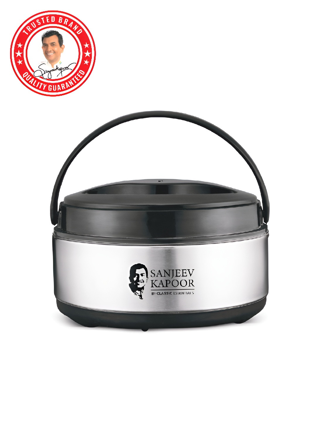 Classic Essentials Black Stainless Steel Insulated Hot Meal Serving Volga Casserole 2L